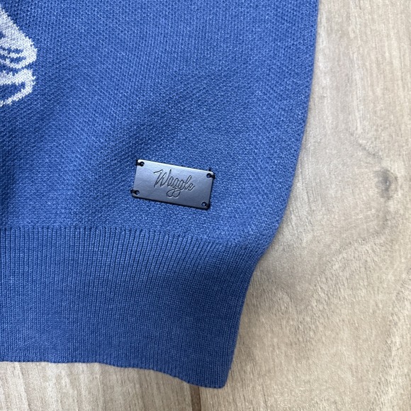 Waggle Mens Blue Freshwater Knit Sweater New With Tags XL - Picture 5 of 8